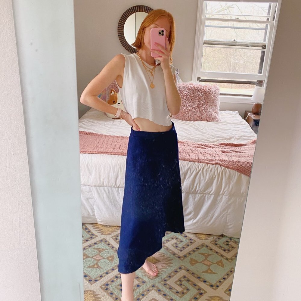 Maryam Nassir Zadeh 100% Wool A Line Midi Skirt